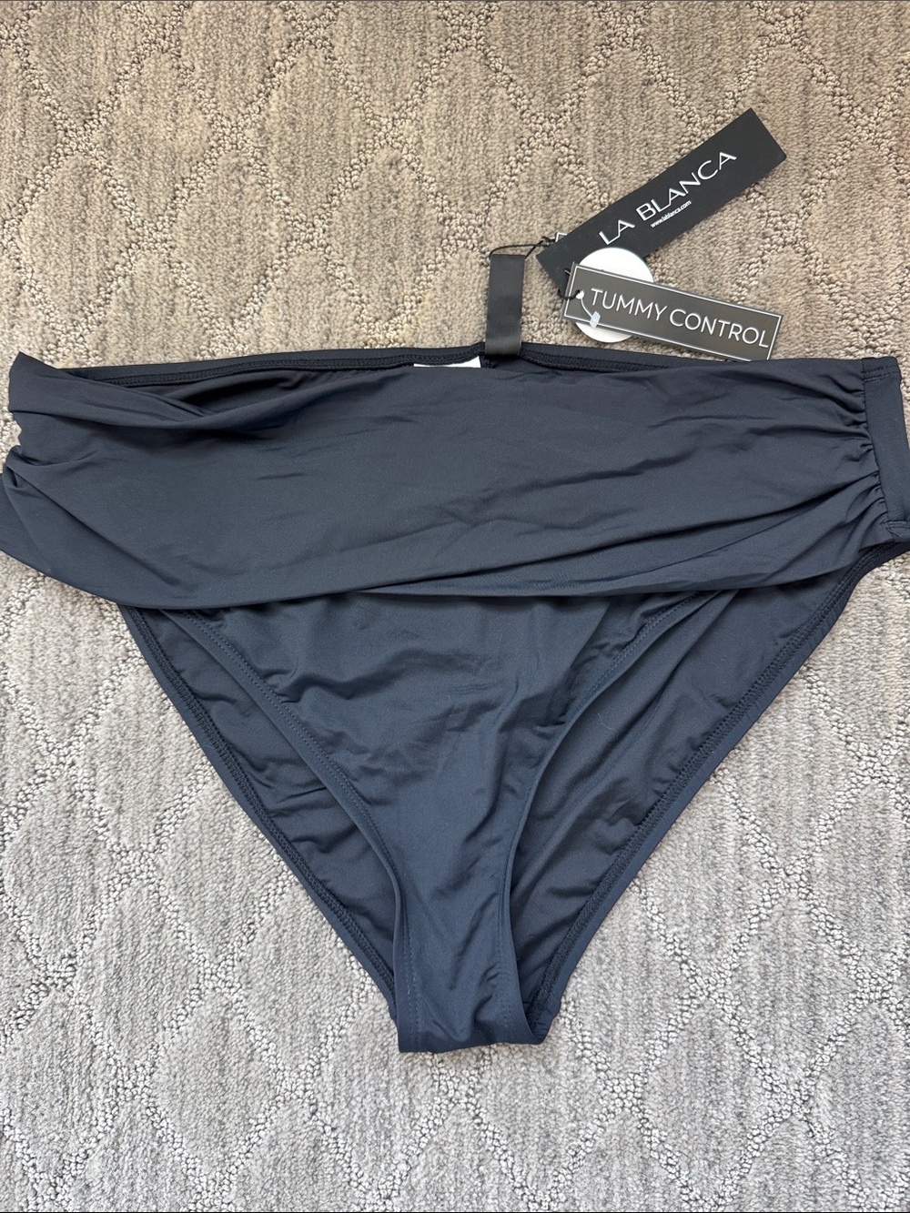 La Blanca Black Tummy Control Bikini Bottoms